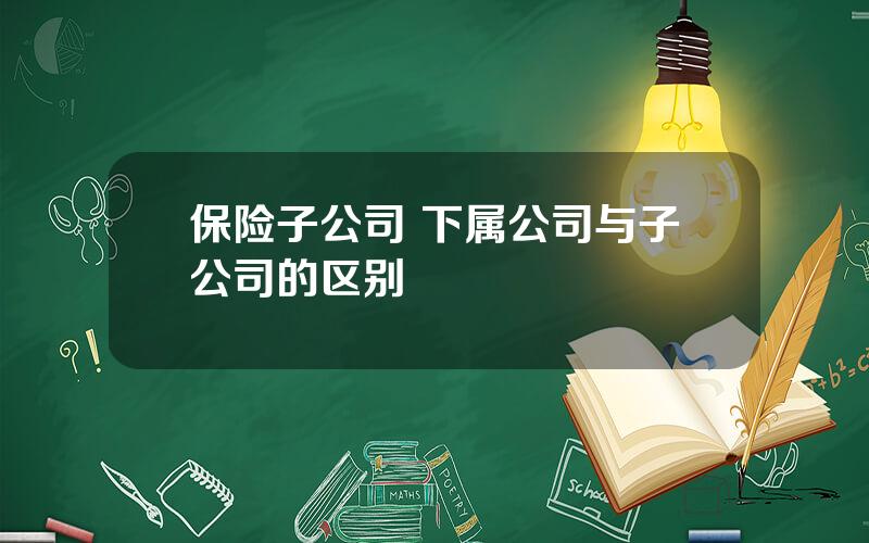 保险子公司 下属公司与子公司的区别